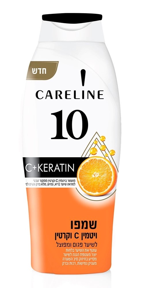 Careline 10 Шампунь с витамином C и кератином для поврежденных и секущихся волос, шампунь, 700 мл, 1 шт. фото