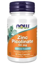 NOW Цинк Пиколинат, 50 мг, капсулы, 30 шт. фото