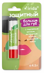 Mirida Бальзам для губ защитный, бальзам для губ, 4.5 г, 1 шт, с пчелиным воском, экстрактом яблока и маслом какао фото