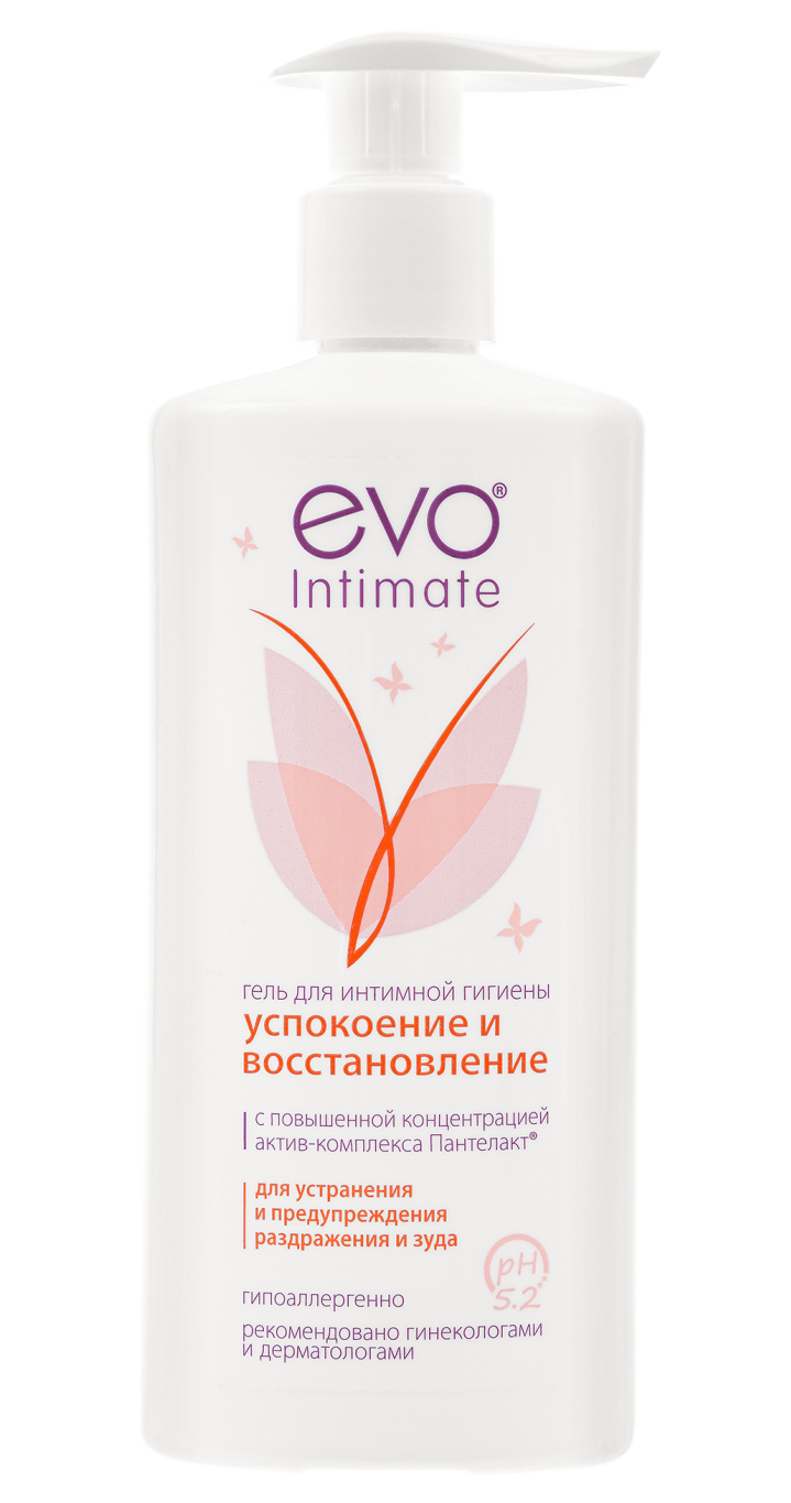 Evo Intimate Успокоение и восстановление с комплексом пантелакт, гель для интимной гигиены, 250 мл, 1 шт. фото