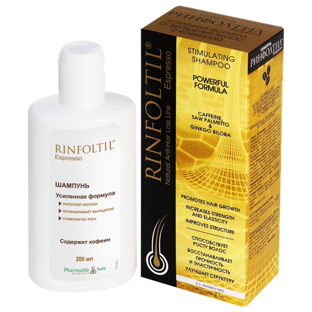 Ринфолтил Эспрессо Шампунь усиленная формула от выпадения волос, шампунь, 200 мл, 1 шт, с кофеином фото