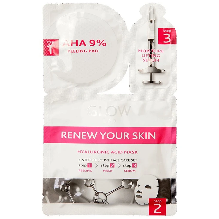 Глоу Лаб Маска для лица 3-х этапная, 1 шт, с АНА-кислотами фото