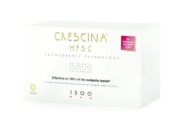Crescina 1300 HFSC Transdermic 20+20 vials Комплекс лосьонов для возобновления роста и против выпадения волос, лосьон, 40 шт, для мужчин фото