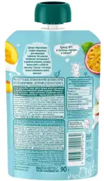 Фрутоняня Десерт, пюре, 90 г, 1 шт, яблоко + персик + маракуйя фото 2