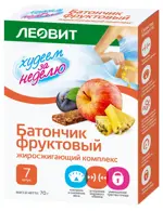 Леовит Худеем за неделю Батончик фруктовый «Жиросжигающий комплекс», батончик, 10 г, 7 шт. фото