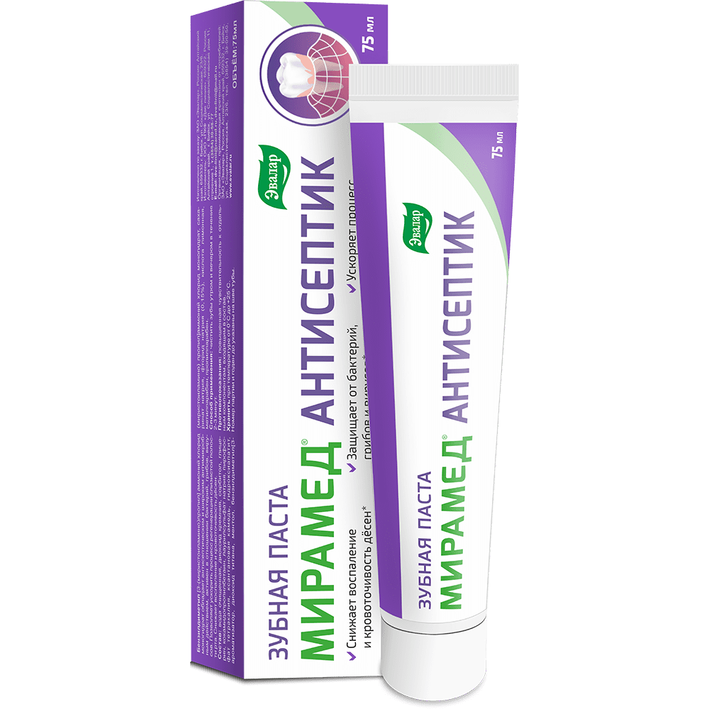 Мирамед Антисептик Зубная паста, 75 мл, 1 шт. фото