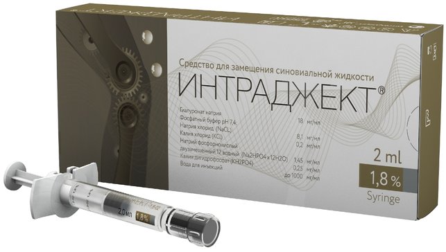 Интраджект, 1.8%, раствор для внутрисуставного введения, 2 мл, 1 шт. фото