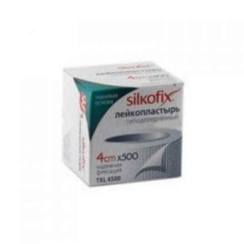 Silkofix Лейкопластырь фиксирующий, 4х500, пластырь медицинский, 1 шт, тканевая основа фото