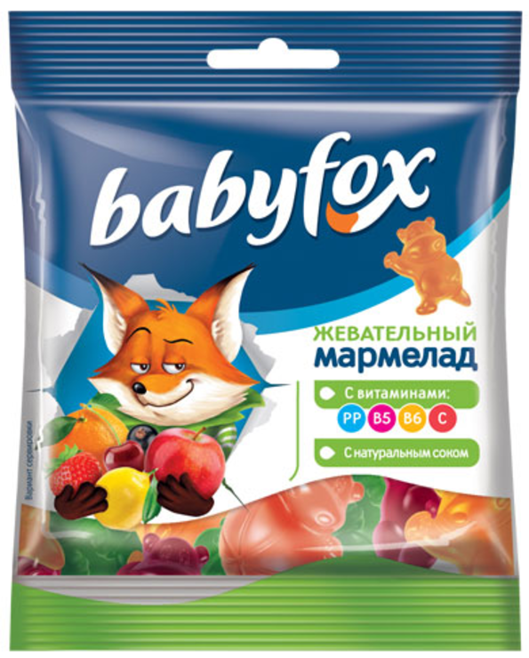Babyfox Мармелад жевательный Бегемоты, мармелад жевательный, 30 г, 1 шт. фото