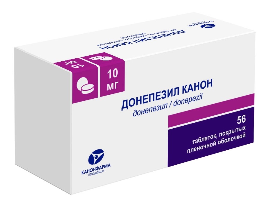 Донепезил Канон, 10 мг, таблетки, покрытые пленочной оболочкой, 56 шт. фото