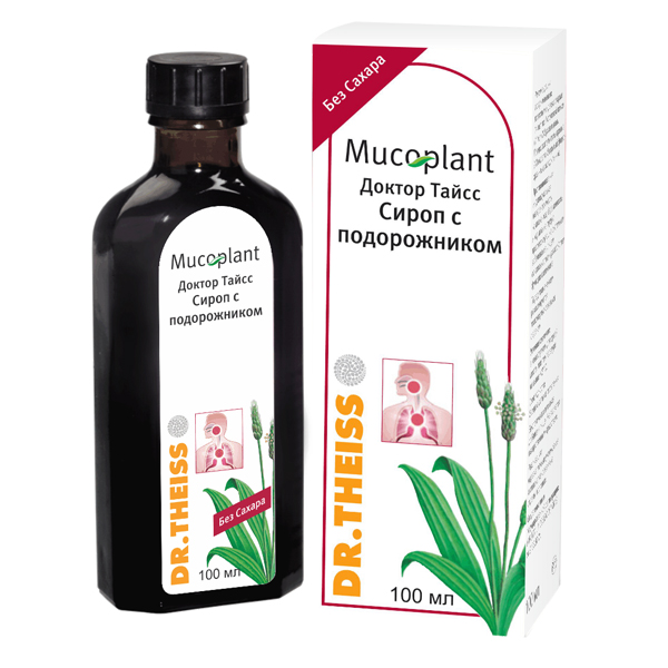 Доктор Тайсс Сироп с подорожником без сахара, сироп, 100 мл, 1 шт. фото