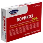 Ворикоз, 200 мг, таблетки, покрытые пленочной оболочкой, 2 шт. фото