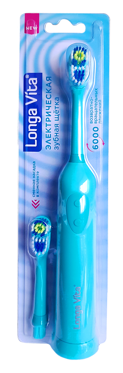 Longa Vita Зубная щетка электрическая, щетка зубная электрическая, 1 шт, цвет в ассортименте, со сменной насадкой, арт. КАВ-2 фото
