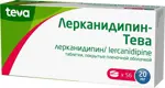 Лерканидипин-Тева, 20 мг, таблетки, покрытые пленочной оболочкой, 56 шт. фото