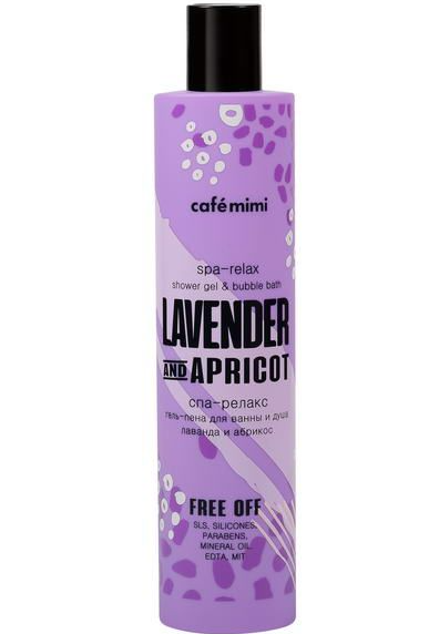 Cafe mimi Спа-релакс Гель-пена для душа, гель-пена, 300 мл, 1 шт, лаванда + абрикос фото