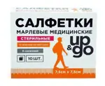 UP&GO Салфетки стерильные марлевые, 7.5 см х 7.5 см, 10 шт, 8 сложений фото