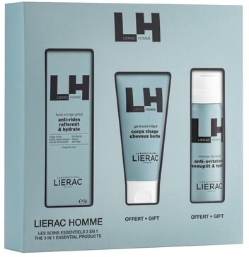 Lierac Homme антивозрастной крем-флюид 50 мл + пена для бритья 50 мл + гель для душа 50 мл, набор, 1 шт. фото