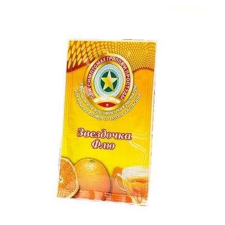 Звездочка Флю, порошок для приготовления раствора для приема внутрь, 15 г, 6 шт, апельсин фото