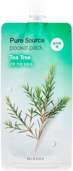 Missha Pure Source Pocket pack Маска кремовая ночная, маска для лица, 10 мл, 1 шт, с экстрактом чайного дерева фото