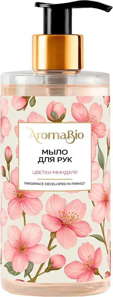 AromaBio мыло для рук, мыло жидкое, 290 мл, 1 шт, цветки миндаля фото