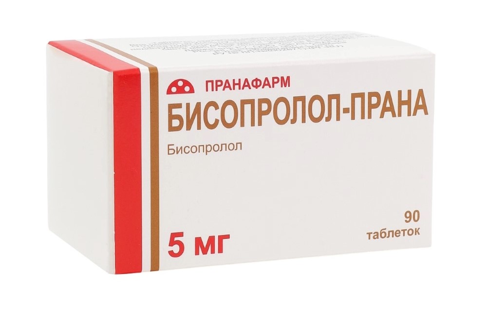Бисопролол-Прана, 5 мг, таблетки, покрытые пленочной оболочкой, 90 шт. фото