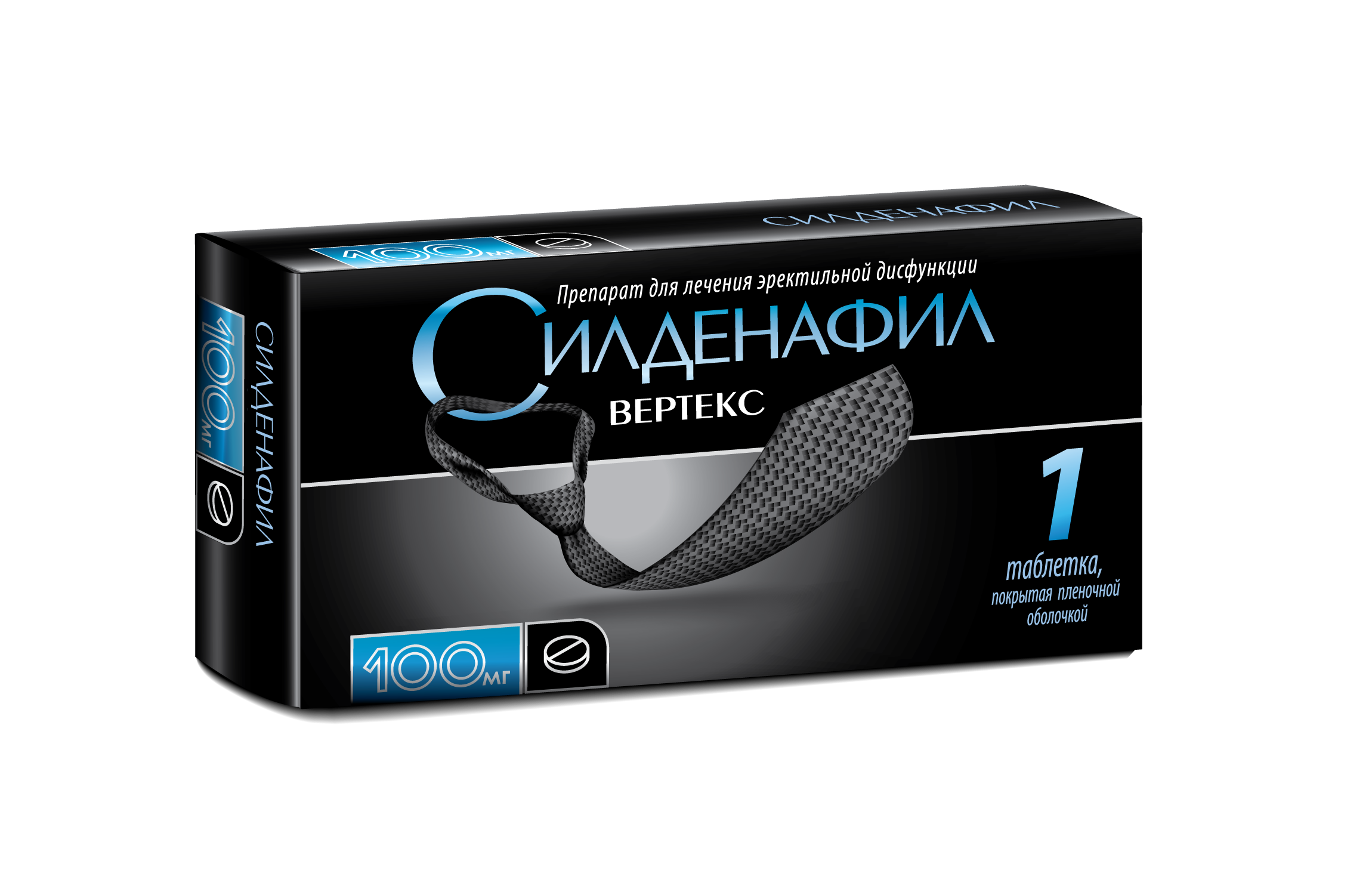 Силденафил Вертекс, 100 мг, таблетки, покрытые пленочной оболочкой, 1 шт. фото