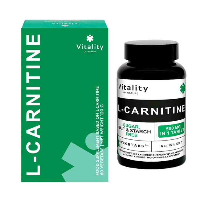 Vitality L-Карнитин, 500 мг, таблетки, 60 шт. фото
