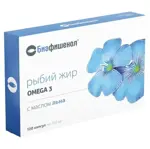 Биафишенол рыбий жир с маслом льна, 0.35 г, капсулы, 120 шт. фото