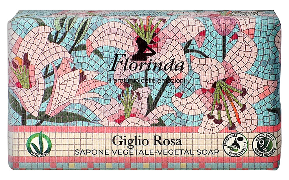 Florinda мыло туалетное твердое, мыло, 200 г, 1 шт, розовая лилия фото