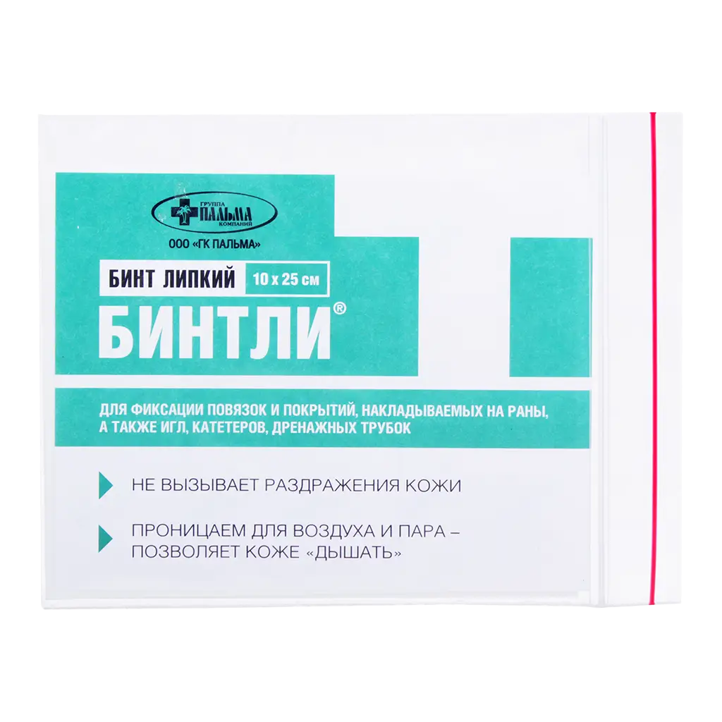 Бинтли Т, бинт липкий фиксирующий, 10 см х 25 см, 1 шт, нетканая основа фото