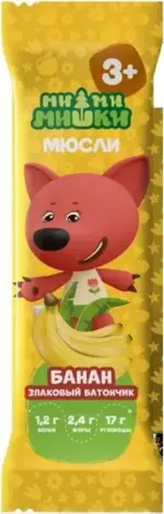 Ми-ми-мишки Батончик злаковый, 24 г, 1 шт, банан фото 