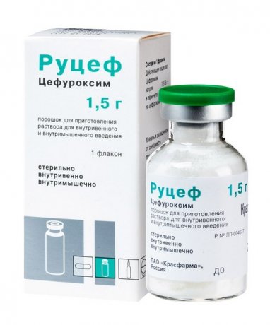 Руцеф, 1500 мг, порошок для приготовления раствора для внутривенного и внутримышечного введения, 1 шт. фото