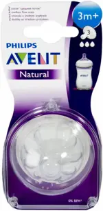 AVENT Natural Соска силиконовая средний поток, 2 шт, 3+ мес, арт. SCF043/27 (SCF653/27) (80530) фото