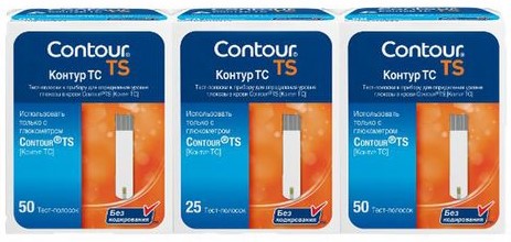Contour TS, тест-полоски для определения уровня глюкозы в крови, 125 шт. фото