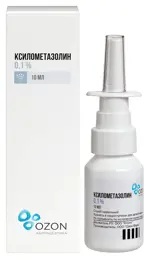 Ксилометазолин, 0.1%, спрей назальный, 10 мл, 1 шт. фото 