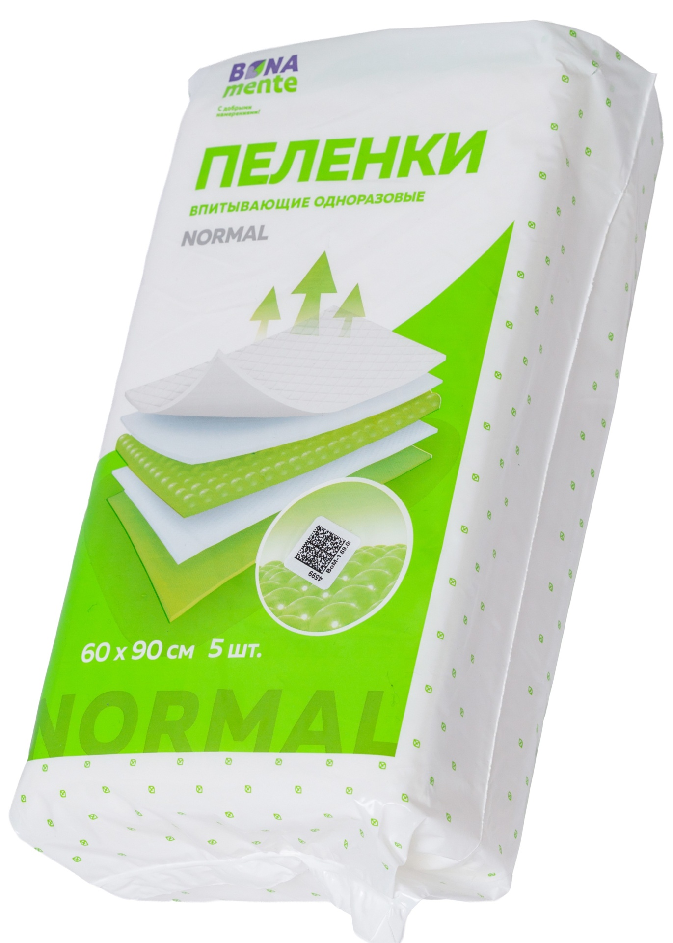 Bona Mente! Normal Пеленки одноразовые впитывающие, 60 см х 90 см, 5 шт. фото