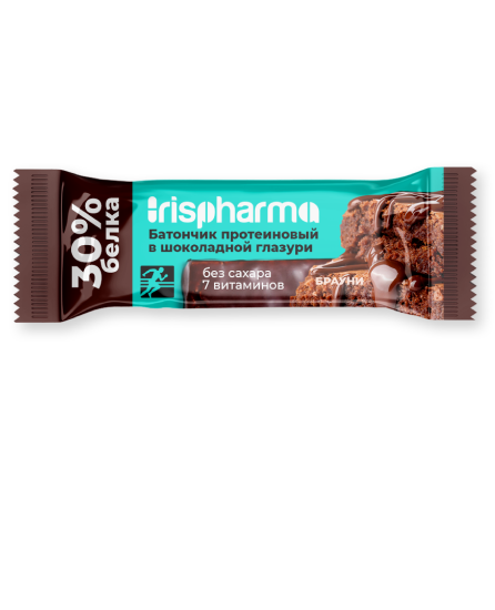 Ирисфарма Батончик протеиновый Брауни, батончик, 40,0 г, 1 шт, без сахара фото