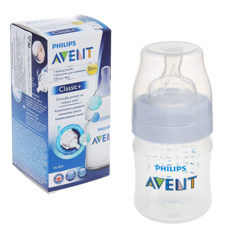 Avent Classic+ Бутылочка полипропиленовая, 125 мл, 1 шт, арт. SCF560/17 фото