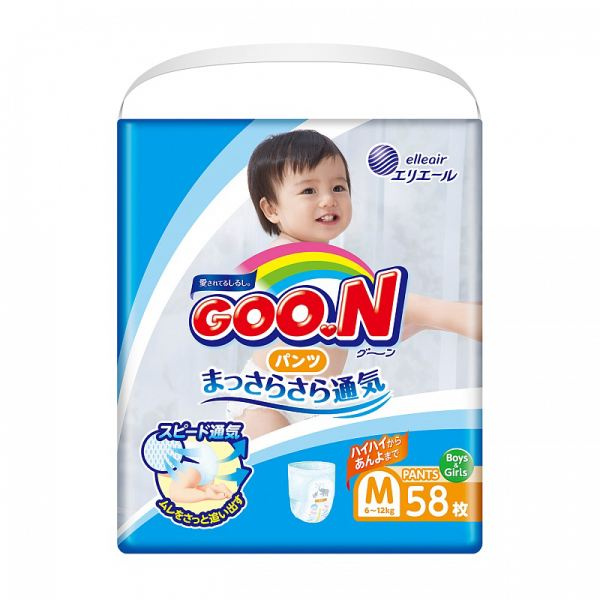 GOON Подгузники-трусики детские, M (6-12 кг), 58 шт. фото