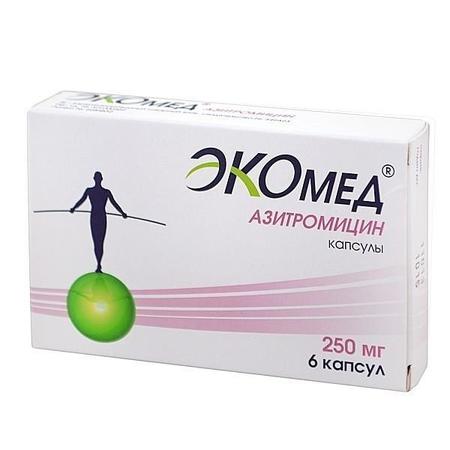 Азитромицин Экомед, 250 мг, капсулы, 6 шт. фото