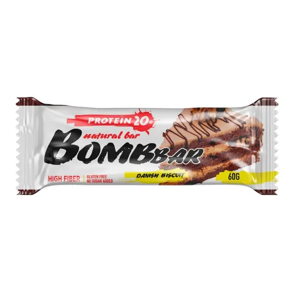 Bombbar Батончик протеиновый, батончик, 60 г, 1 шт, датский бисквит фото