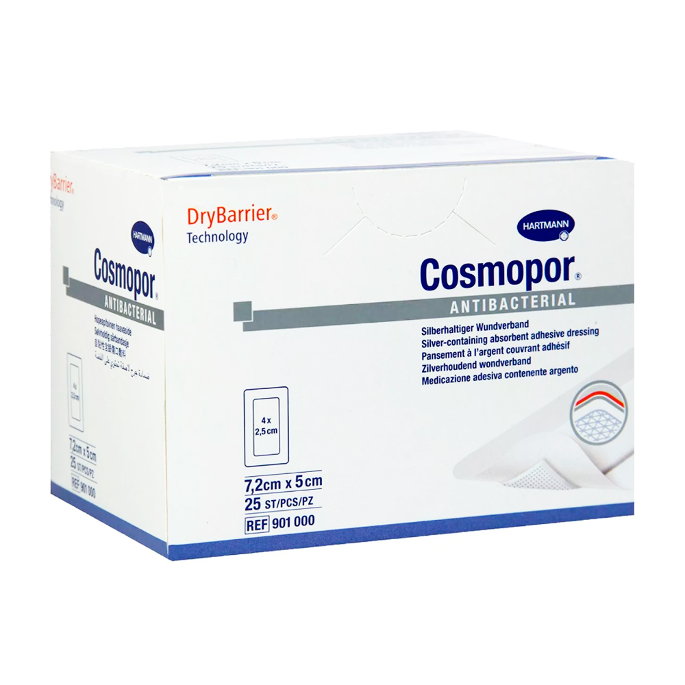 Cosmopor Antibacterial Повязка антибактериальная, 7.2 см х 5 см, повязка стерильная, 25 шт. фото