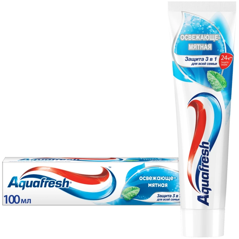 Aquafresh 3+ Зубная паста Освежающе-мятная, паста зубная, 100 мл, 1 шт, туба фото