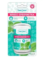 Timedent флосс-зубочистки, 50 шт, с мятой фото 