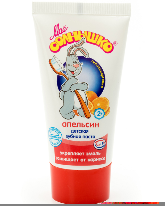 Мое солнышко Зубная паста детская, паста зубная, 65 г, 1 шт, апельсин фото