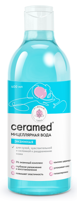 Ceramed Вода мицеллярная энзимная, мицеллярная вода, 400 мл, 1 шт, для чувствительной кожи фото
