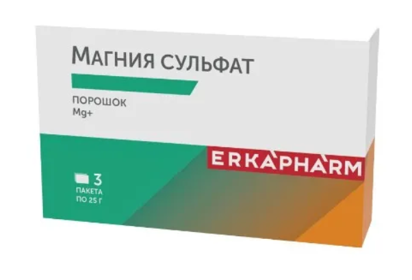 Эркафарм Магния сульфат, порошок для приготовления раствора для приема внутрь, 25г, 3 шт. фото