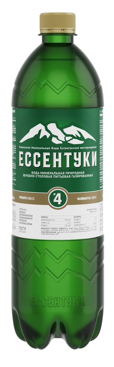 Вода минеральная Ессентуки-4, лечебно-столовая газированная вода, 0.75 л, 1 шт. фото