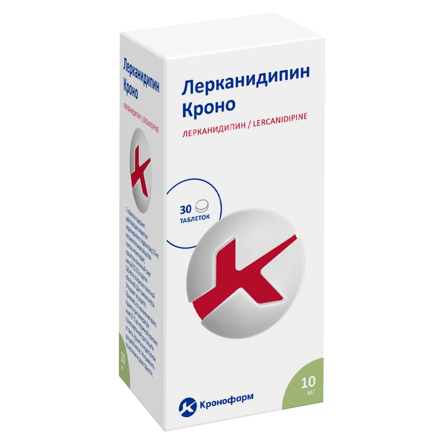 Лерканидипин Кроно, 10 мг, таблетки, покрытые пленочной оболочкой, 30 шт. фото