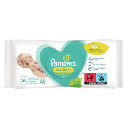 Pampers New baby Салфетки влажные детские, салфетки влажные, 50 шт. фото